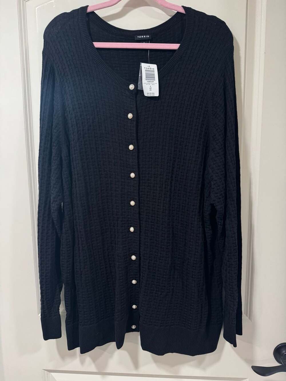 Torrid Textured Pearl Button Cardigan Sweater 4X Plus Size Chic